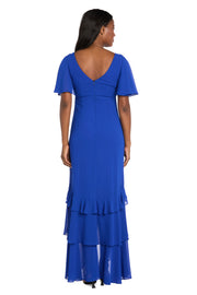 Royal Cascade Ruffle Maxi Dress