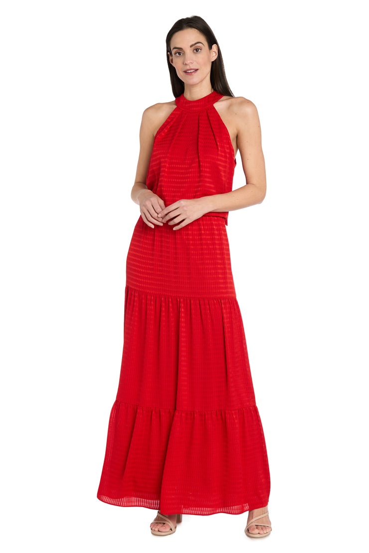 Tiered Halter Maxi Dress