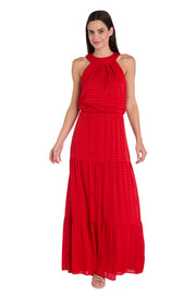 Tiered Halter Maxi Dress