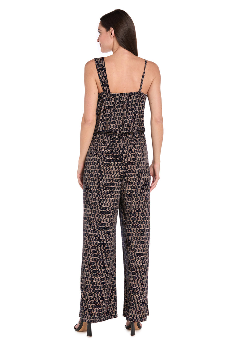 Ornate Pattern Asymmetrical Jumpsuit