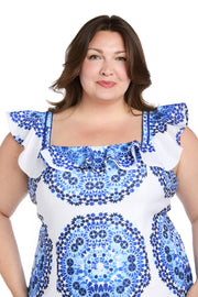 Blue Skies Ruffle Day Dress - Plus