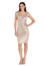 Sculpted Shine Metallic Bodycon Dress