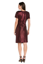 Metallic Knot-Neck Cocktail Dress