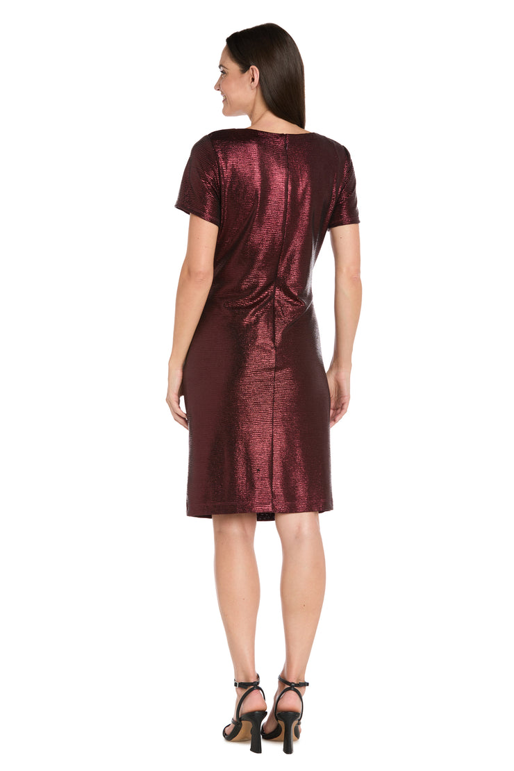 Metallic Knot-Neck Cocktail Dress