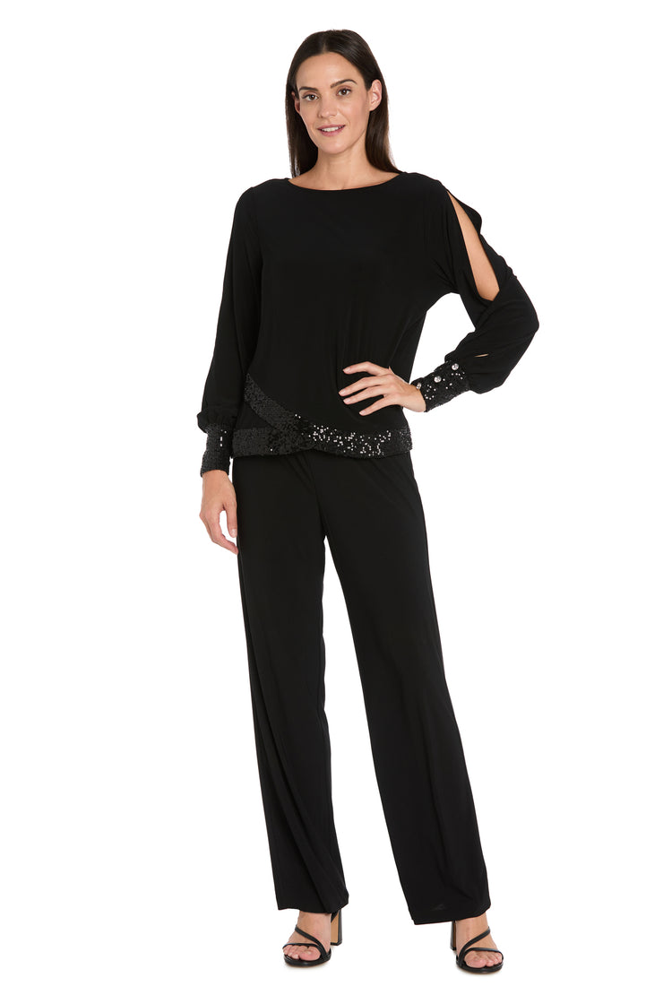 Glimmer Touch Slit-Sleeve Top