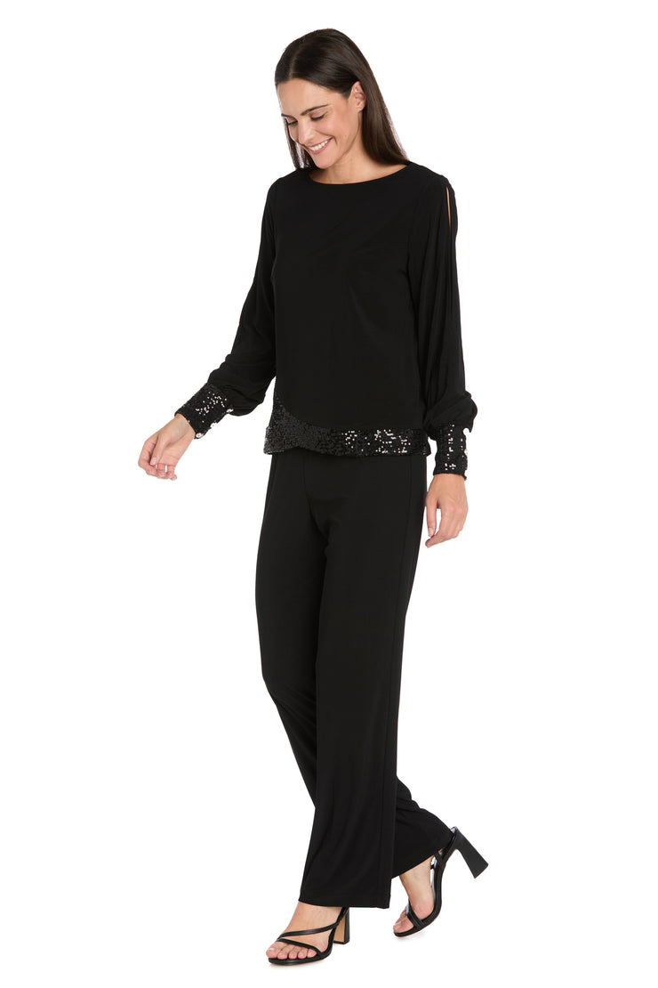 Glimmer Touch Slit-Sleeve Top