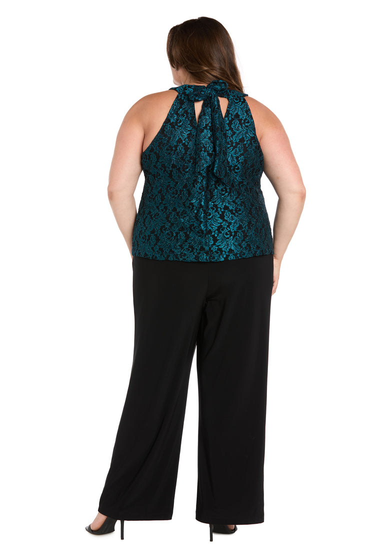 Midnight Elegance Lace Bow Jumpsuit - Plus