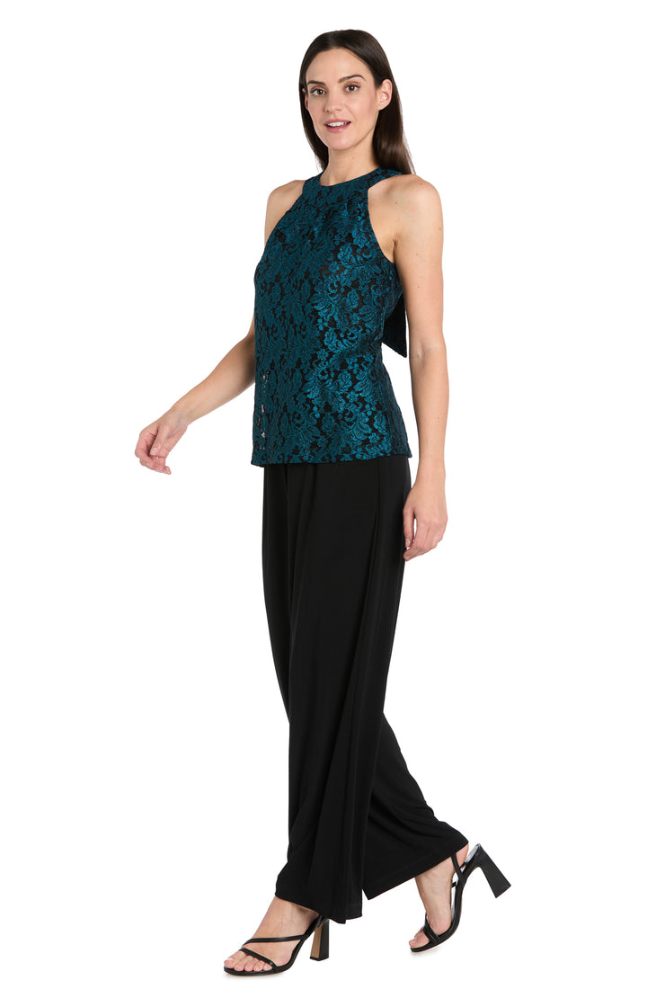 Midnight Elegance Lace Bow Jumpsuit