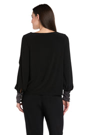 Glimmer Touch Slit-Sleeve Top