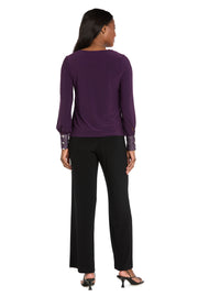 Glimmer Touch Slit-Sleeve Top