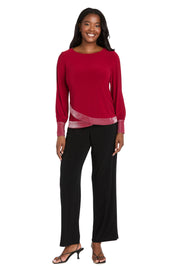 Glimmer Touch Slit-Sleeve Top