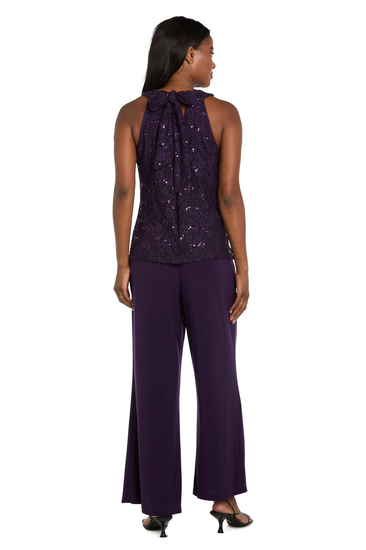 Glitter Lace Halter Jumpsuit