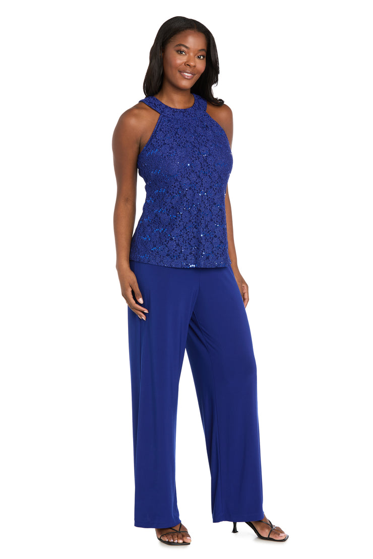 Glitter Lace Halter Jumpsuit