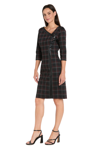 Modern Plaid Asymmetrical Sheath Dress