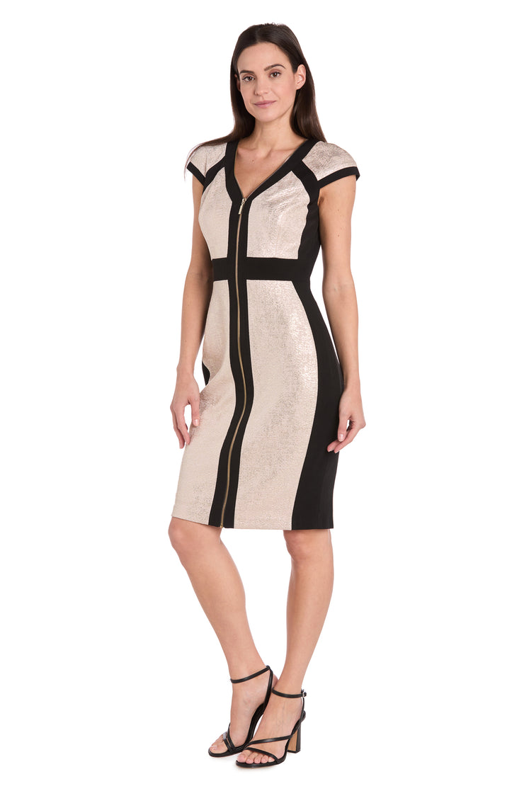 Champagne Edge Zip-Front Dress