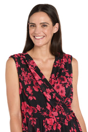 Crimson Bloom Tiered Mini Dress