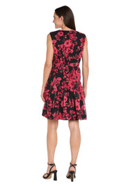 Crimson Bloom Tiered Mini Dress