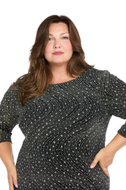 Glitter Knit Sheath Dress - Plus