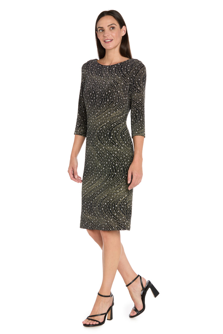 Glitter Knit Sheath Dress - Petite