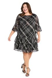 Printed Chiffon Lurex Dress - Plus