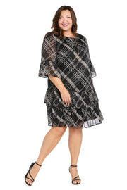 Printed Chiffon Lurex Dress - Plus