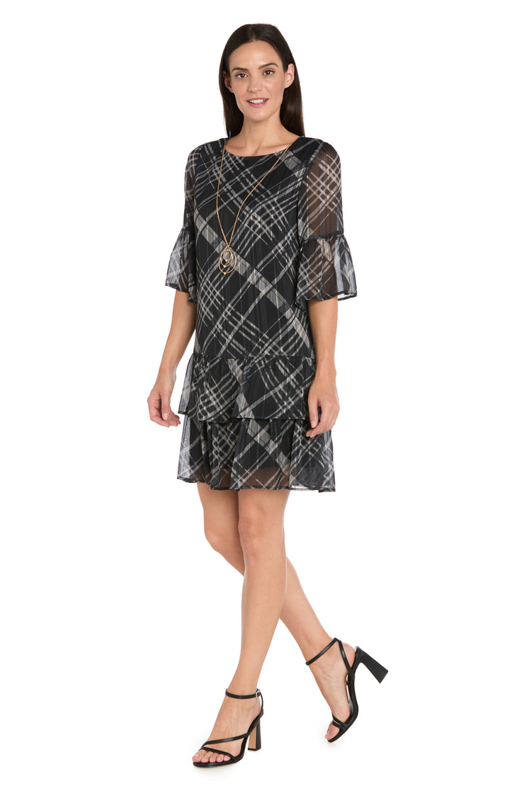 Printed Chiffon Lurex Dress