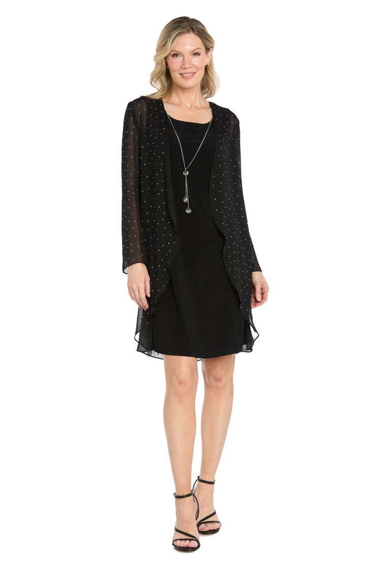 petite formal jacket dresses R & M Richards Women's Dress with Rhinestone Detail, Black, S R&m richards