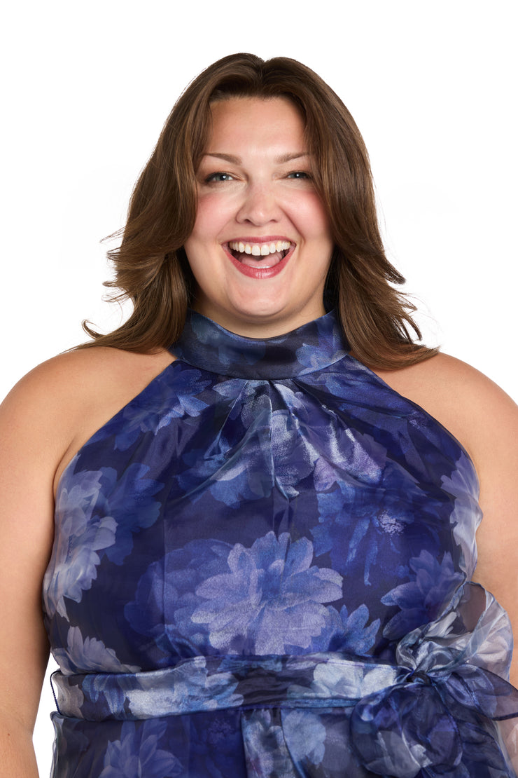 High-Low Tiered Taffeta Dress with Sash