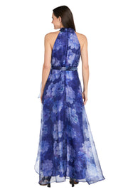 High-Low Tiered Taffeta Dress with Sash - Petite