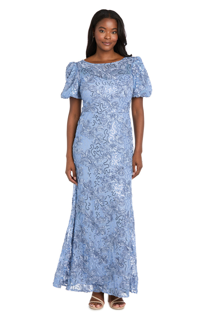 R & M Richards Women's Long Soutache Lace Dress, 4P