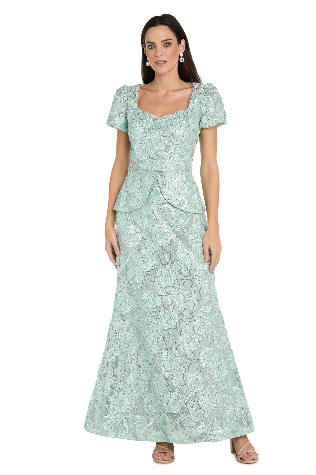 The Celeste Lace Peplum Gown R&M Richards The Celeste Lace Peplum Gown R&M Richards