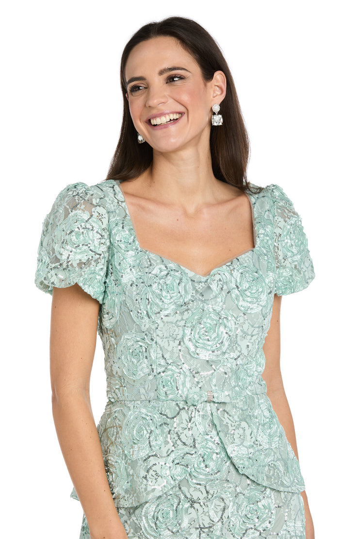 green lace peplum dress Women's Petite V Neck Lace Bodice Peplum Midi Dress, Sage
