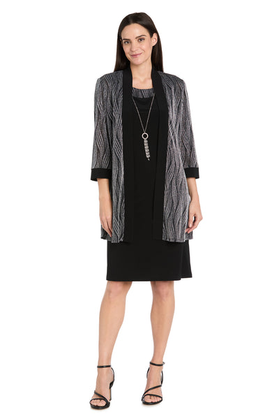 Two-Piece Metallic Tiger Stripe Jacket Dress