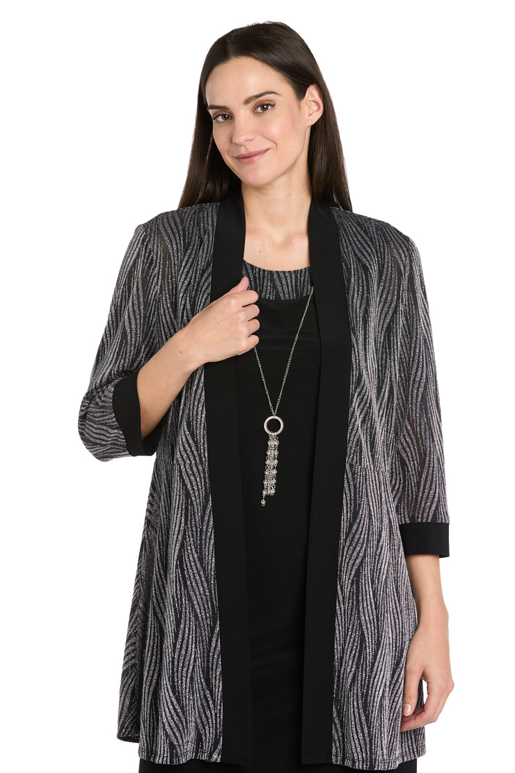 Two-Piece Metallic Tiger Stripe Jacket Dress