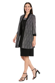 Two-Piece Metallic Tiger Stripe Jacket Dress