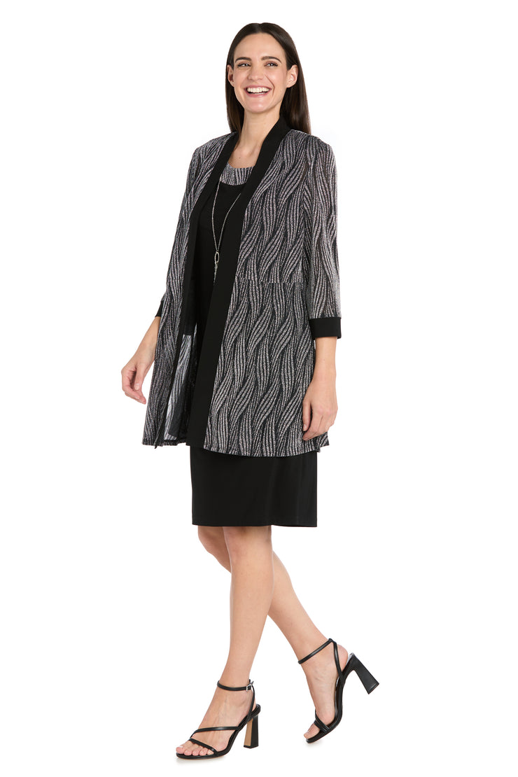 Two-Piece Metallic Tiger Stripe Jacket Dress