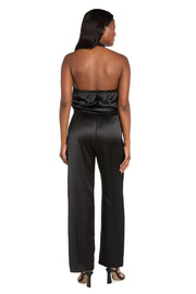 Cowl Neck Halter Matte Satin Jumpsuit
