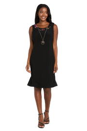 Two-Piece Black Dress & Floral Jacket Set