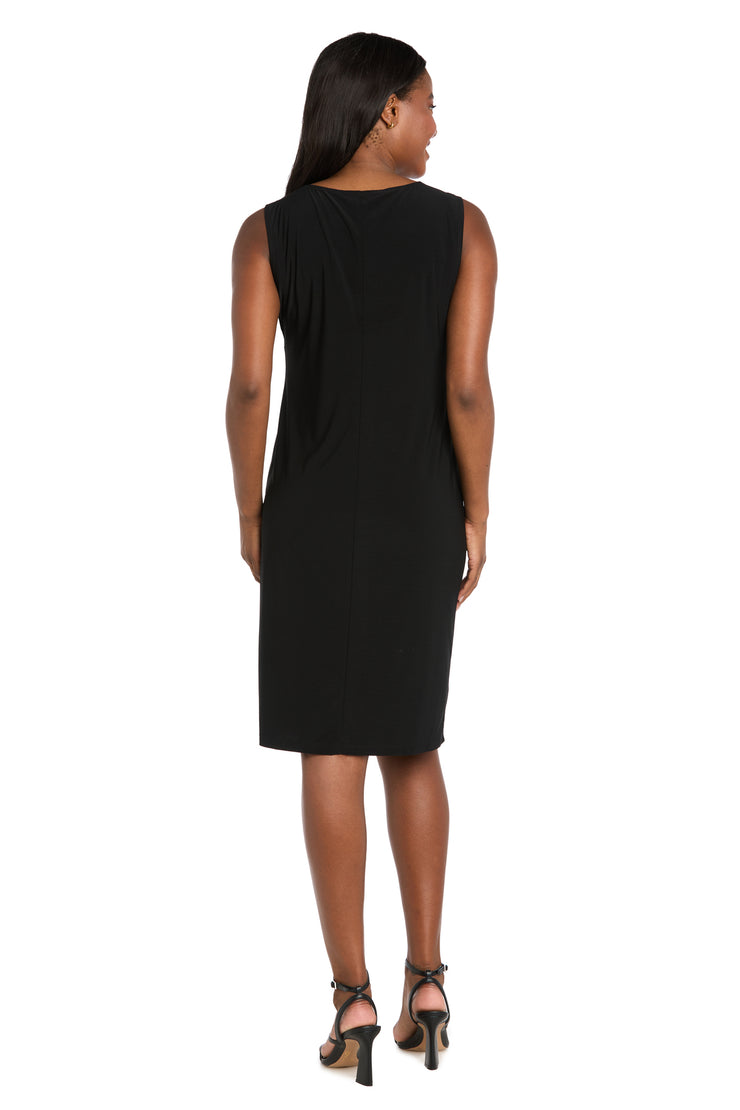 Two-Piece Black Dress & Floral Jacket Set