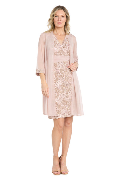 Camille Blush Lace Jacket Dress - Petite