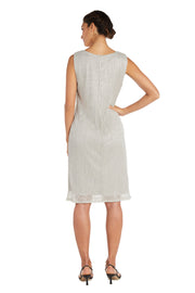 Metallic Sleeveless Dress with Matching Draped Cardigan