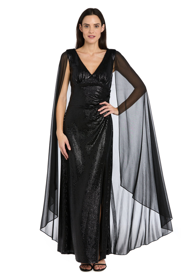 sequin cape dress Long For Evening Party  TANYA BRIDAL GLS Style Sequin Cape Dress with Gradient
