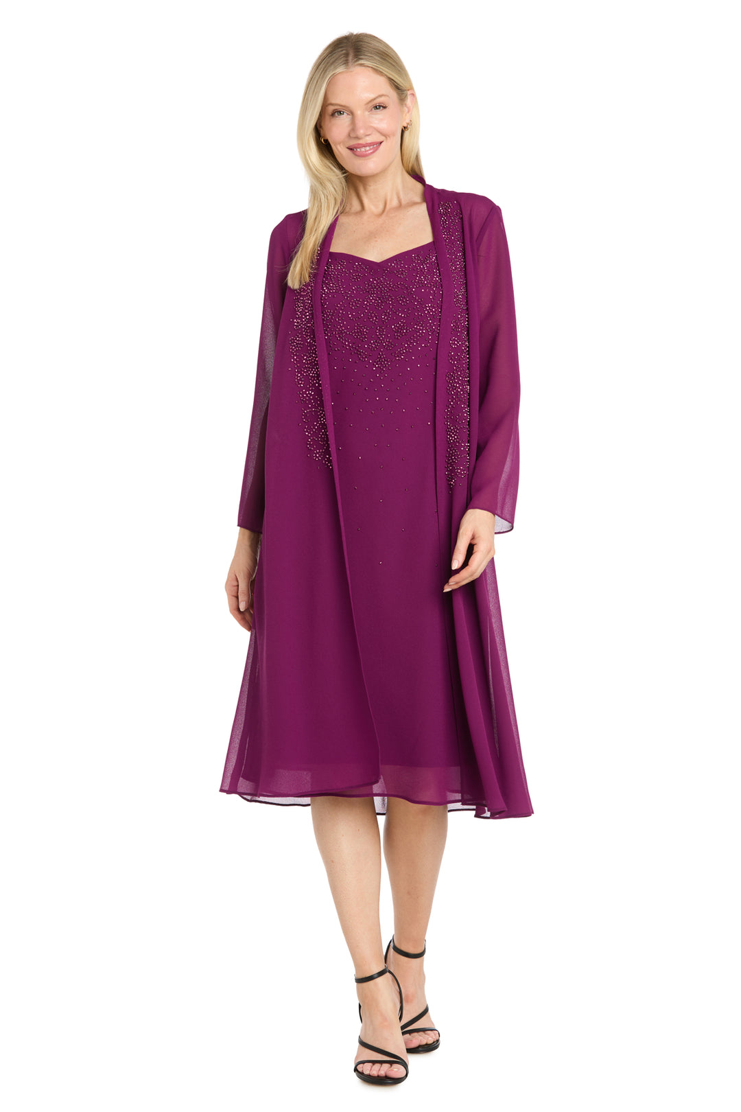 r&m richards women's beaded chiffon jacket dress DRAPER JAMES RSVP Puff SHEER-CORSET hand wash only Color:Powder Blush