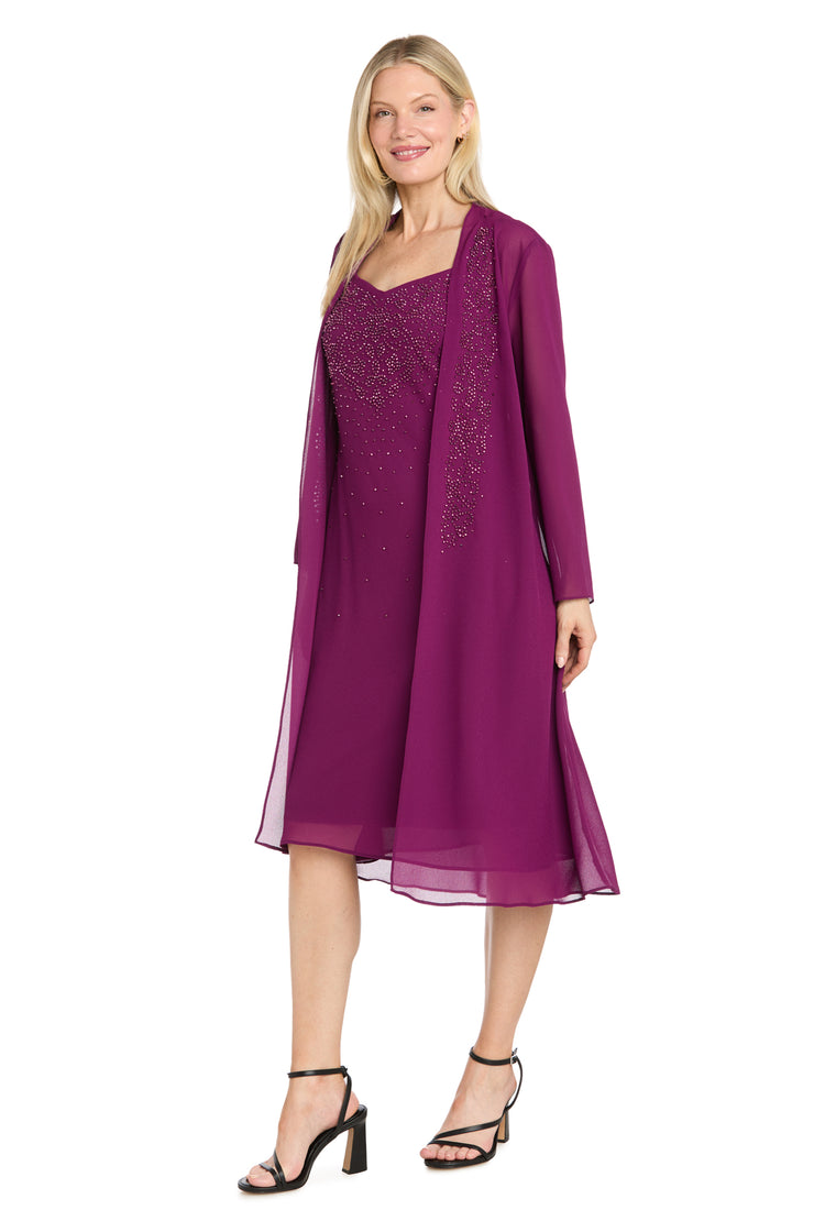 Beaded Chiffon Jacket Dress – R&M Richards