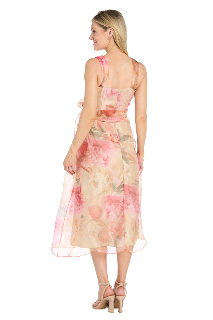 floral organza midi dress Dramatic flowered organza midi dress in Misty rose, Glow-Up XXS / 0 / Misty Rose