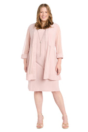 Jacket Dress with Textured Detail and Sheer Inserts - Plus