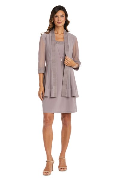 Jacket Dress with Textured Detail and Sheer Inserts Jacket Dress with Textured Detail and Sheer Inserts