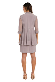 Jacket Dress with Textured Detail and Sheer Inserts