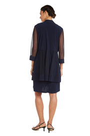 Jacket Dress with Textured Detail and Sheer Inserts