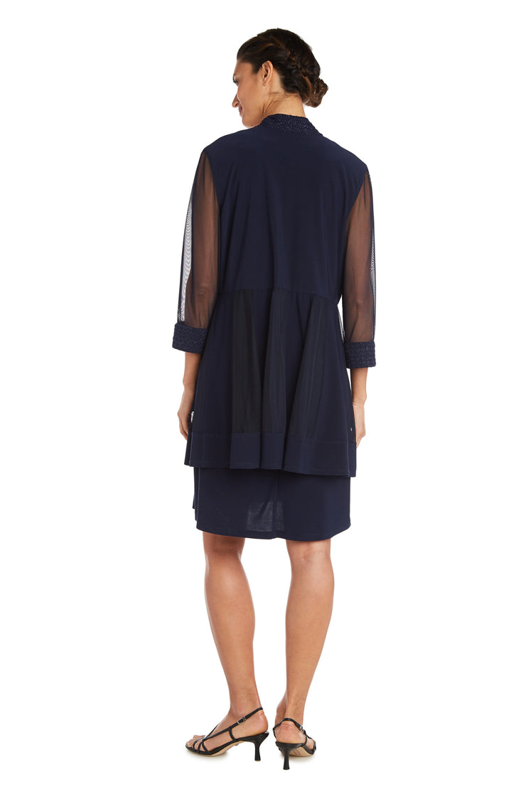 Jacket Dress with Textured Detail and Sheer Inserts